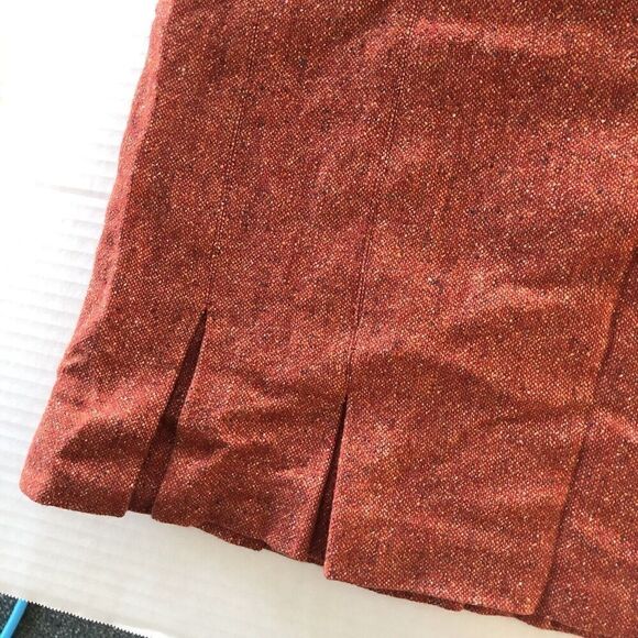 Talbots Wool Silk Red Speckle Pencil Skirt Italian Sz 8P A2480 - Picture 2 of 5